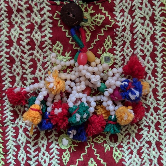 Boho material big deep Bag lots of Details - Picture 4 of 8